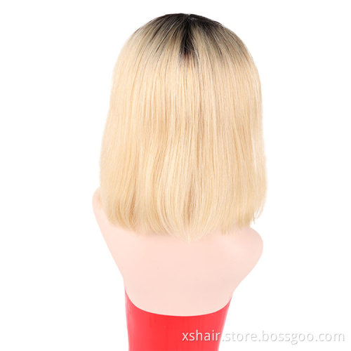 100% Human Hair 1b 613 13*6 Frontal Straight Human Hair Wig,  1b 613 Frontal Lace Front Wig Human Hair